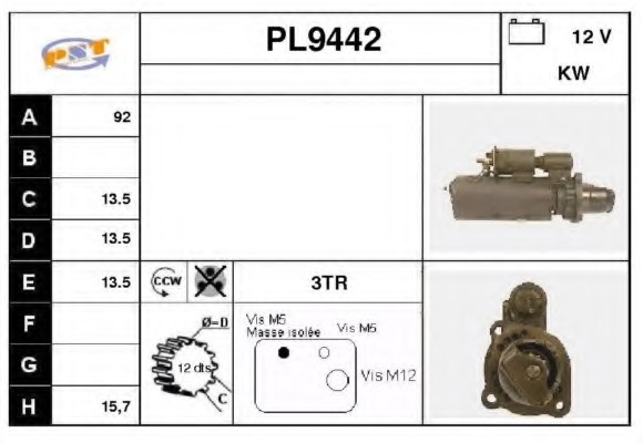 SNRA PL9442 Starter